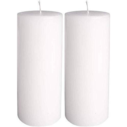 Kuber Selection Pack of 2 Pcs 2 6 Each Premium Big Non Scented Pillar Candle (26, White)