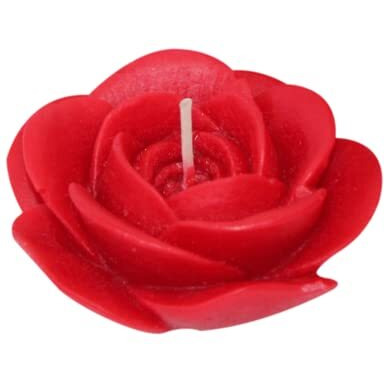 Shraddha Creation Floating Rose Decorative Smokeless Candle, Red Color with Rose Fragrance (Set of 4)