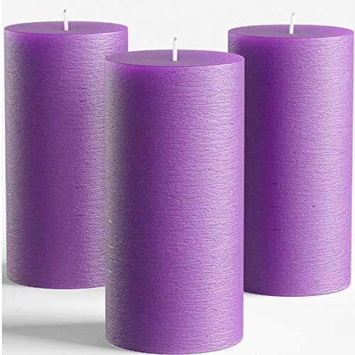 Kuber Selection Pack of 2 Pcs 2  6 Each Premium Purple Big Non Scented Pillar Candle (2 Inch x 6 Inch Each) (Pack of 2 pcs) (Purple Colour)