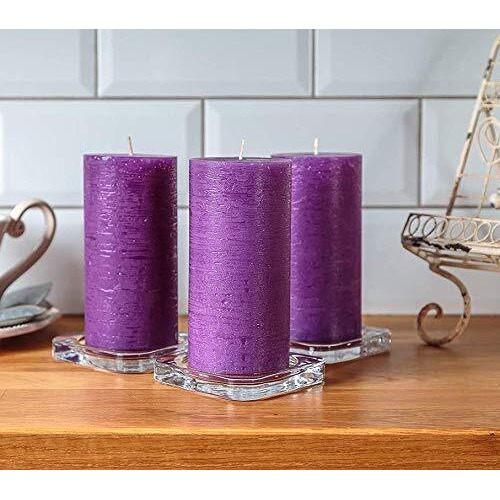 Kuber Selection Pack of 2 Pcs 2  6 Each Premium Purple Big Non Scented Pillar Candle (2 Inch x 6 Inch Each) (Pack of 2 pcs) (Purple Colour)