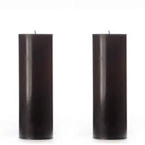 Kuber Selection Pack of 2 Pcs 2  3 Each Premium Pure Black Big Non Scented Pillar Candle (2 Inch x 3 Inch Each) (Pack of 2 Pcs) (Pure Black)