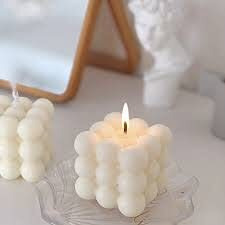 AuraDecor Set of 2 Fragrance Bubble Candle 6cm*6cm*6cm (Burning Time 25 Hours Each)