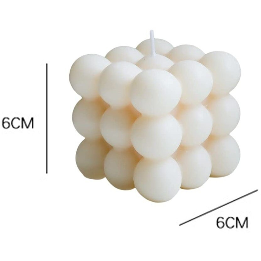 AuraDecor Set of 2 Fragrance Bubble Candle 6cm*6cm*6cm (Burning Time 25 Hours Each)