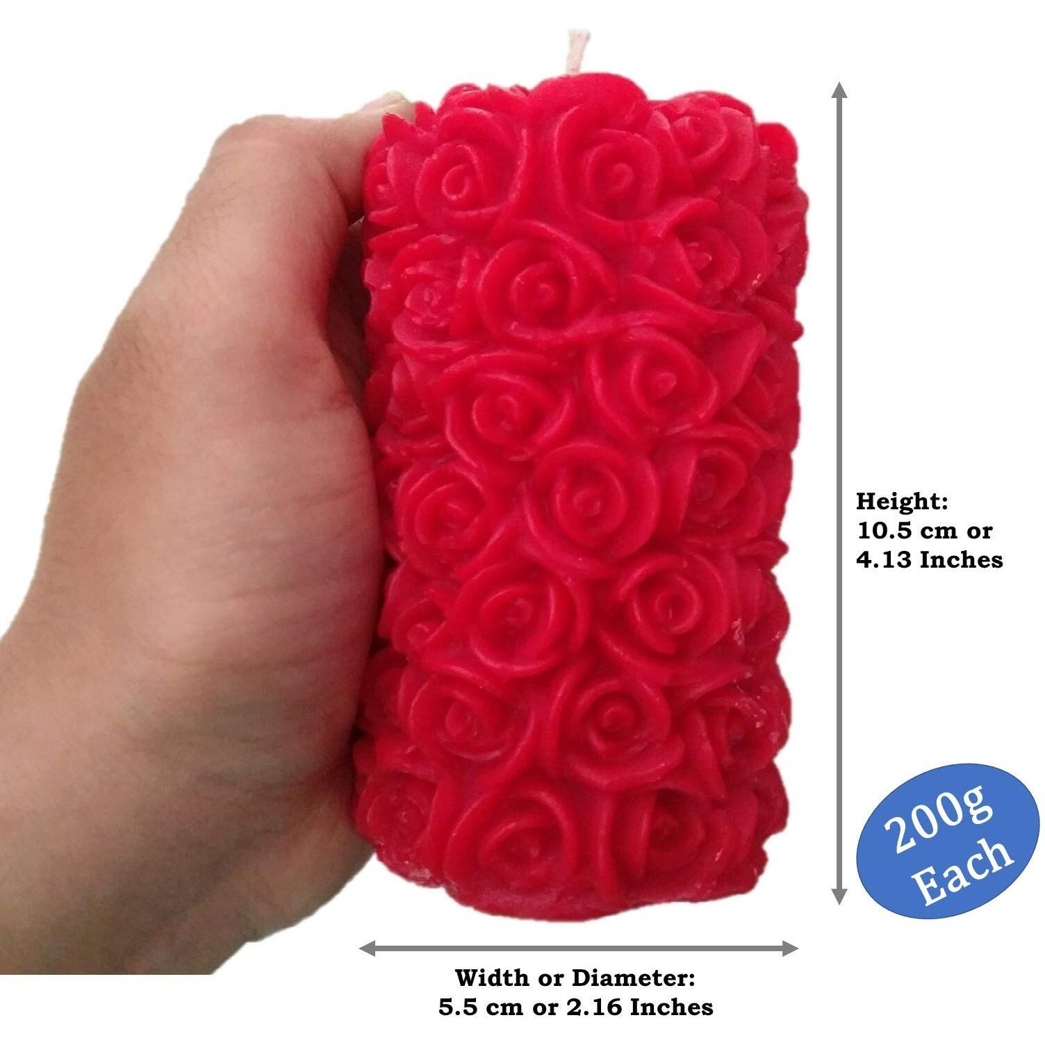 Shraddha Creation Rose Pillar Big and Small Decorative Wax Candle, Rose