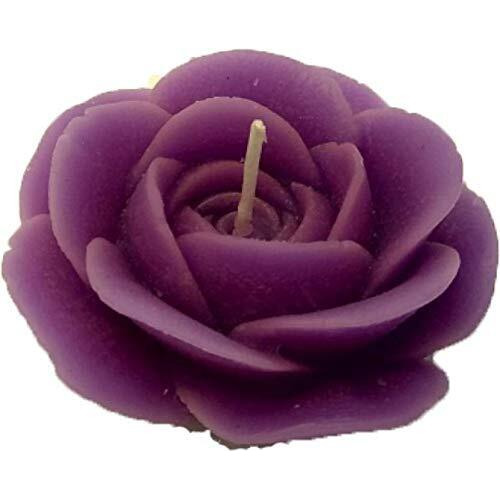 Shraddha Creation Floating Rose Decorative Smokeless Candle, Purple Color with Lavender Fragrance (Set of 4)