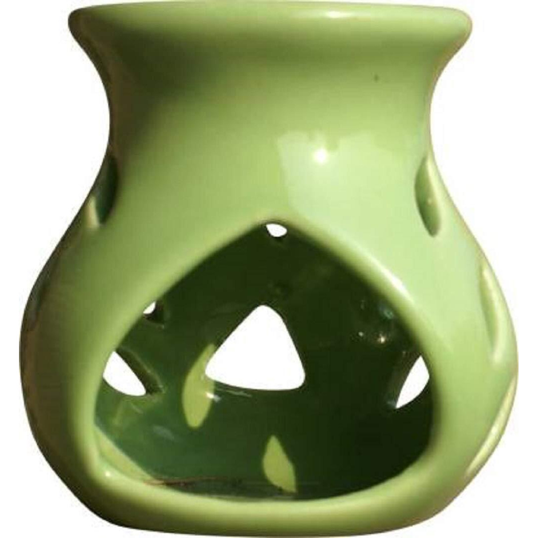 Mkd2 Rise Ceramic Candle Essential Oil Burner Diffuser Lamp -Set of 6 (Green) for Home Fragrance