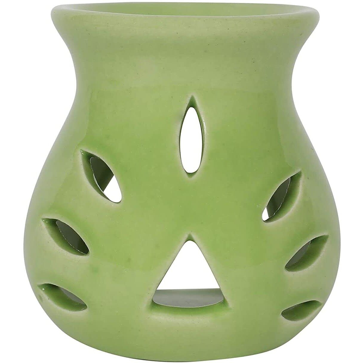 Mkd2 Rise Ceramic Candle Essential Oil Burner Diffuser Lamp -Set of 6 (Green) for Home Fragrance