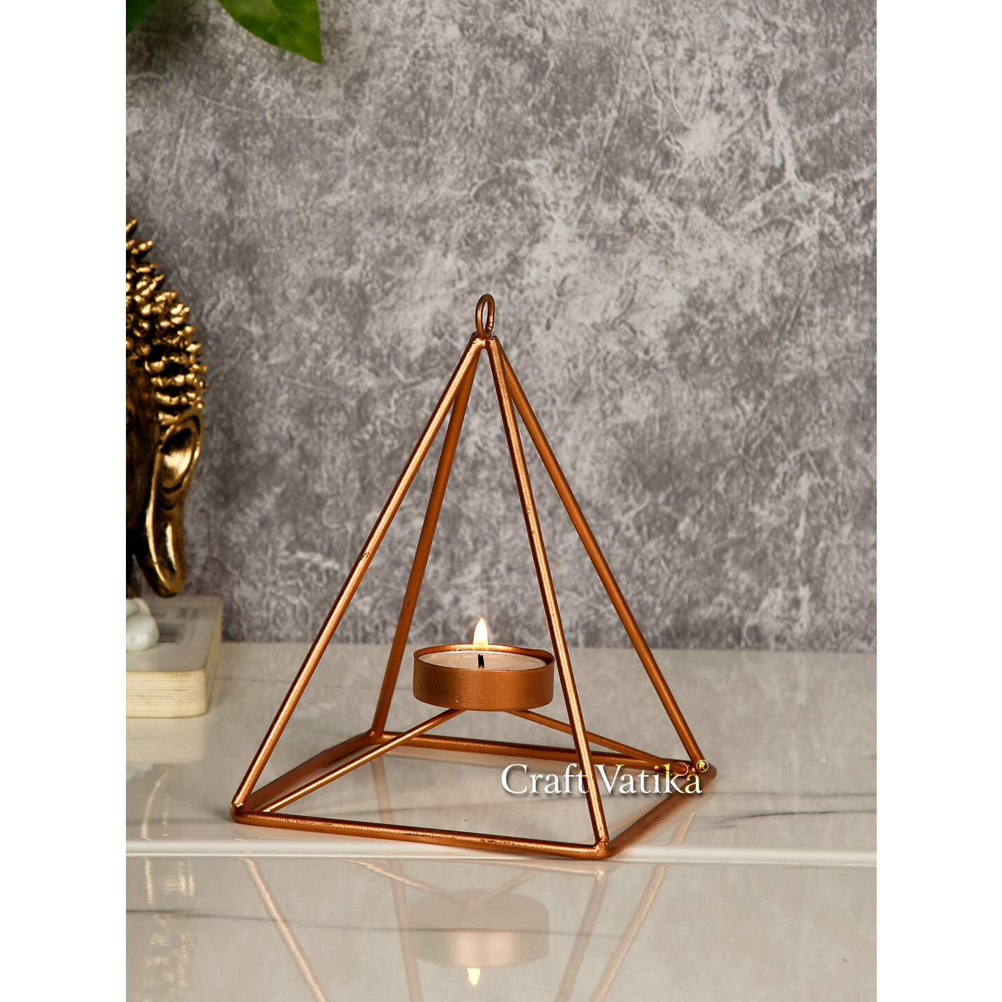 CraftVatika Geometric Tea Light Candle Holder for Home Decoration Metal Tealight Candle Holders Stand for Home Indoor Outdoor Garden Living Room Decor