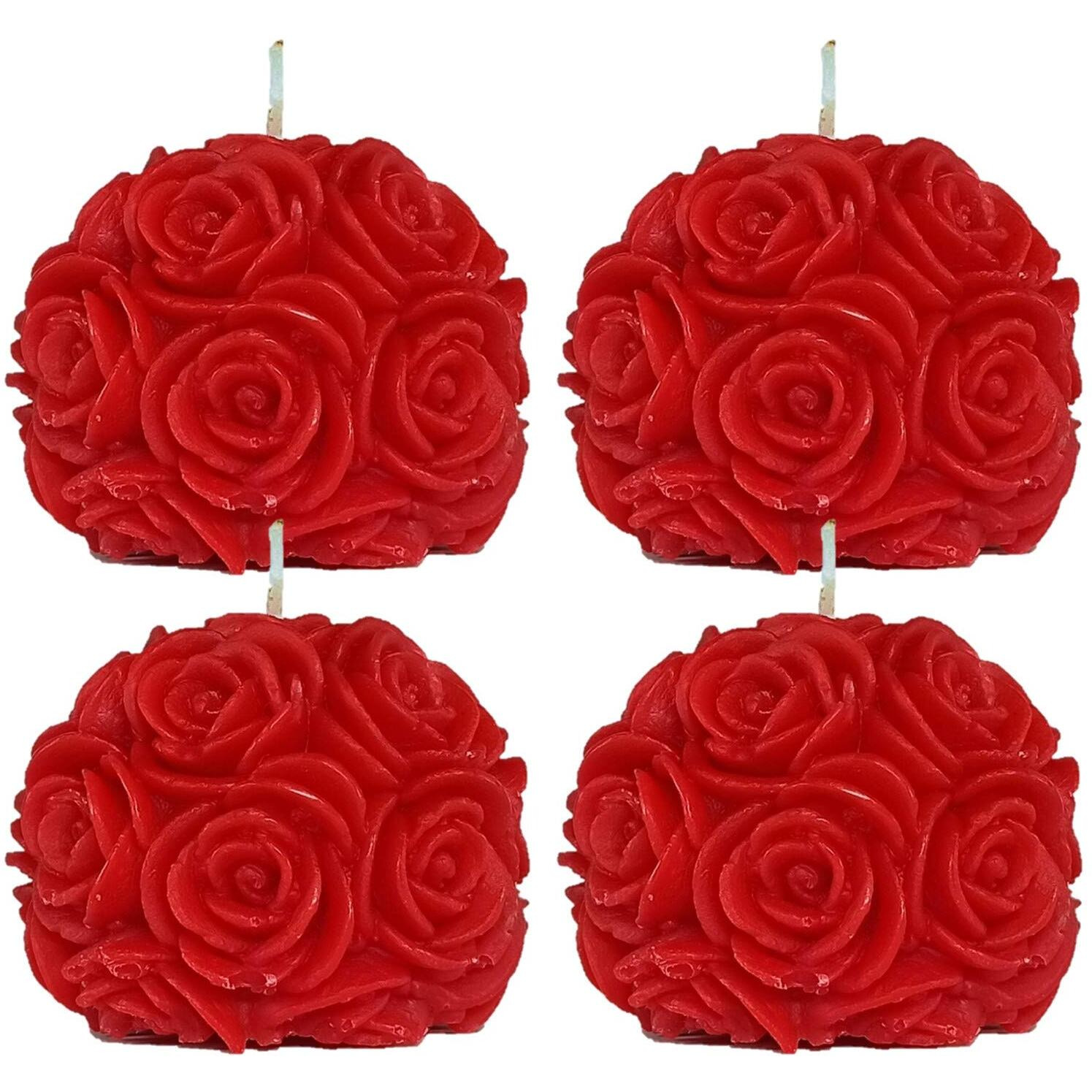 Shraddha Creation Paraffin wax Scented Candle, Pack of 4, Rose