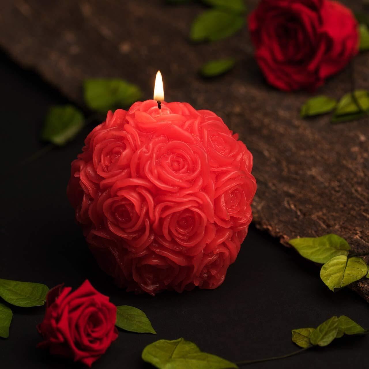 Shraddha Creation Paraffin wax Scented Candle, Pack of 4, Rose