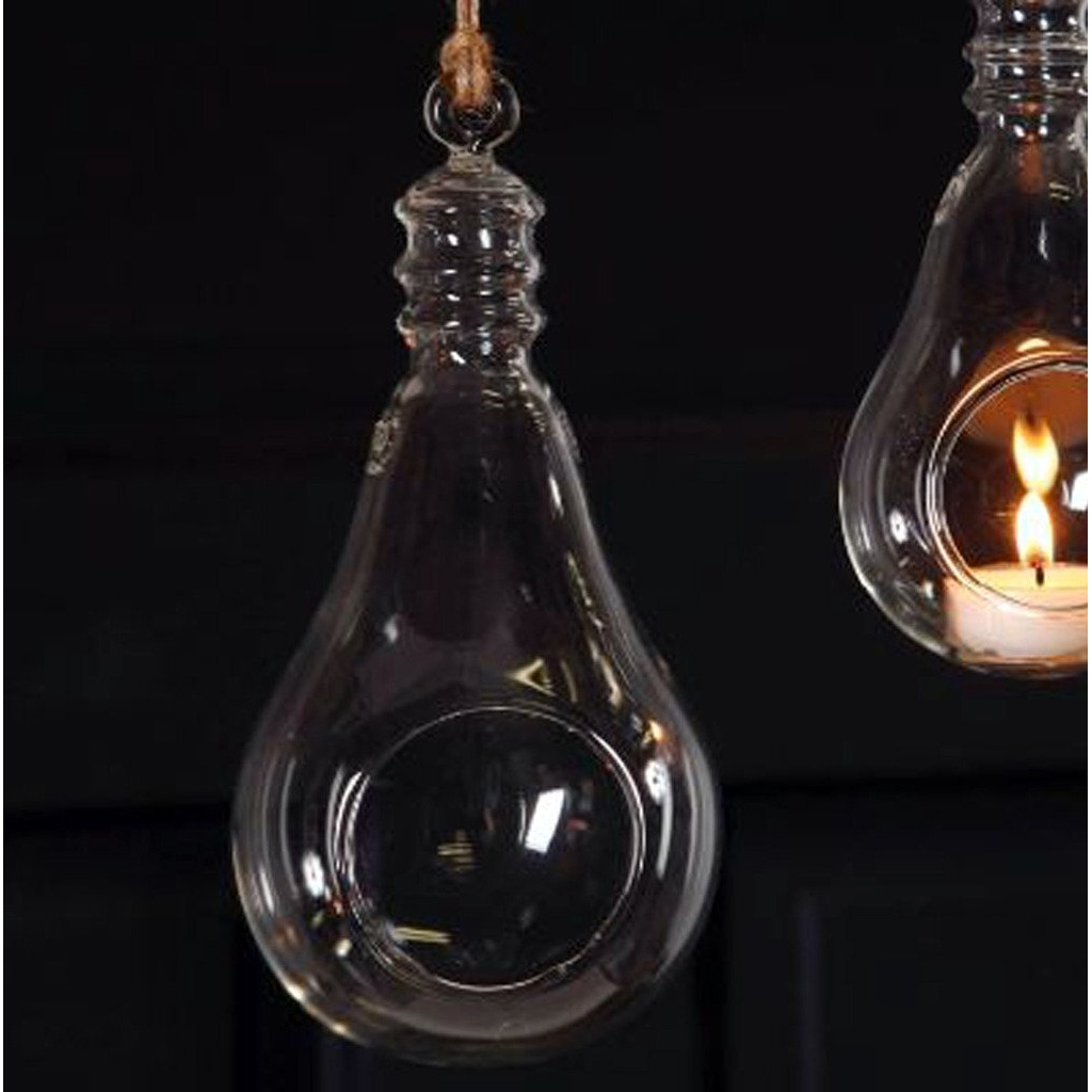 TIED RIBBONS Hanging Glass Tealight Candle Holder - Decoration Item for Home