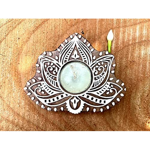 Wooden Block Stamps (WBS71) Wooden Hand Carved Tea Light Home Decorative Item Tea Light Candle Light Hand