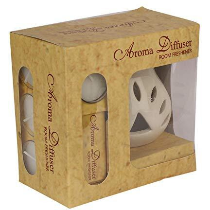 Pure Source India Ceramic Aroma Burner 10 ML Relaxing Aroma Oil with 4 Tea Light Candle