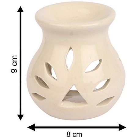 Pure Source India Ceramic Aroma Burner 10 ML Relaxing Aroma Oil with 4 Tea Light Candle