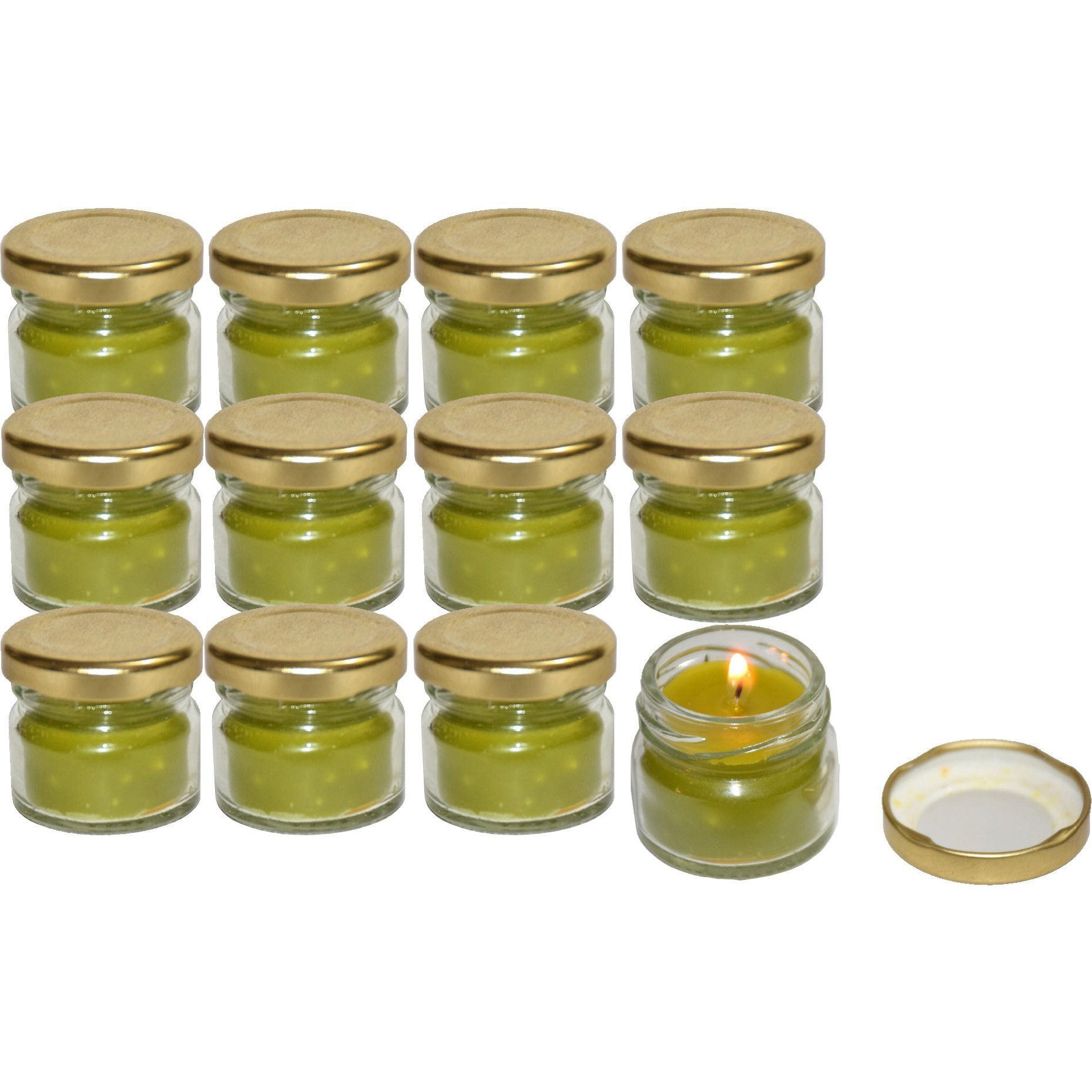 Pure Source India Wax Jar Candle, Pack of 12, Tea Tree