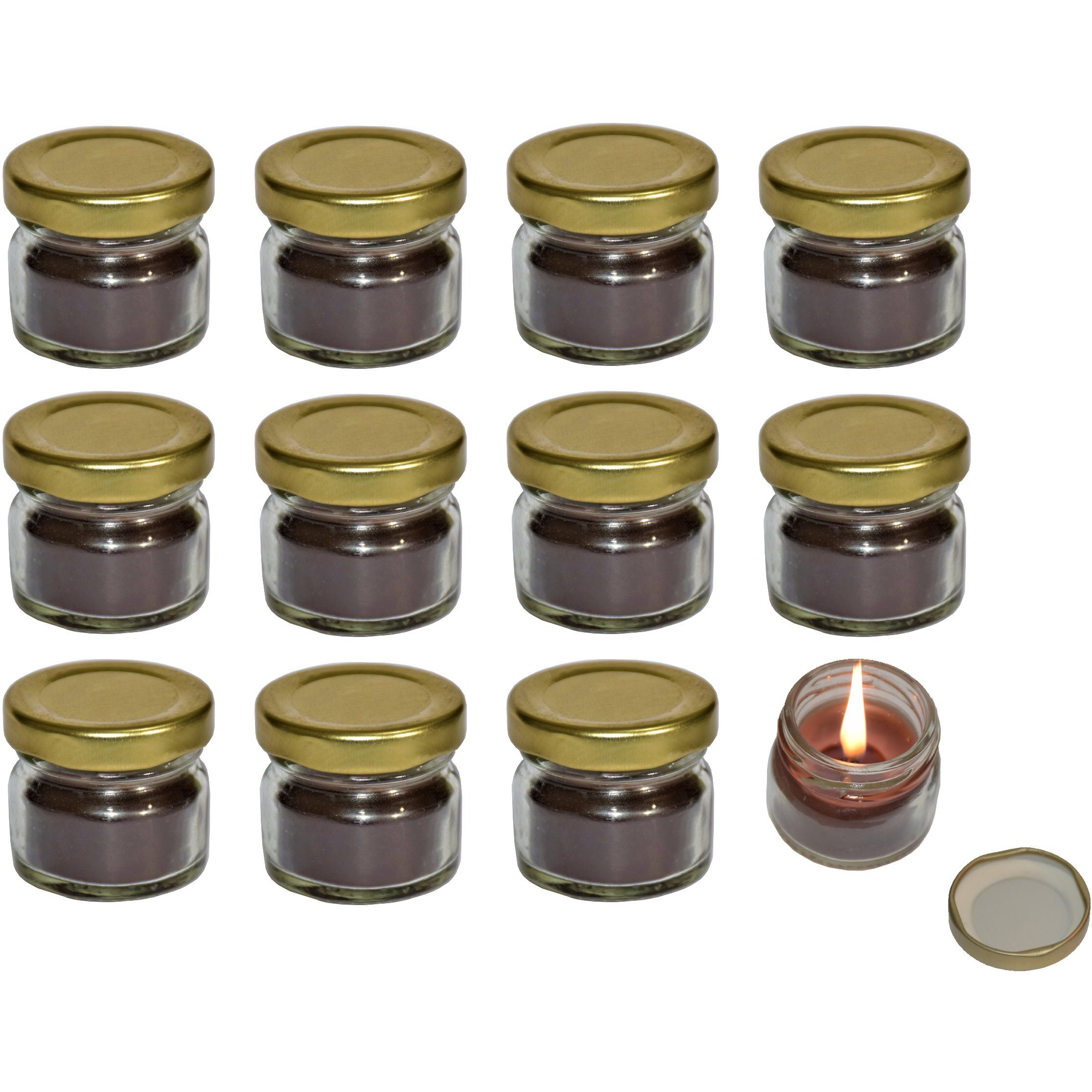 Pure Source India Scented Mini Jar Candle for Home & Party Decor, Rakhi, Festive Gifting Item (Fragrance-Vanilla) (12 pcs Pack).