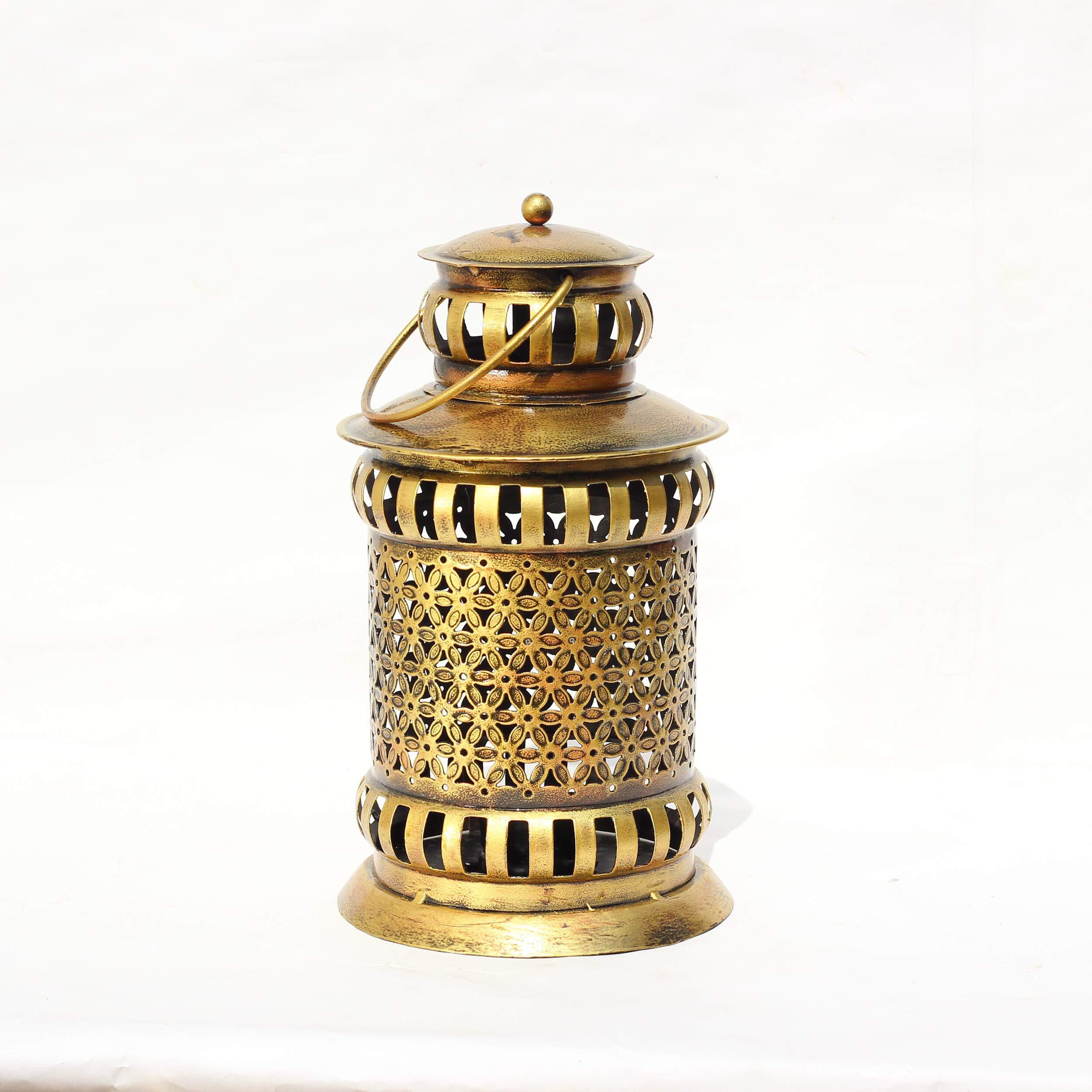 Indunes Iron Gajra Lantern Hanging Tealight Candle Holder, Pack of 1