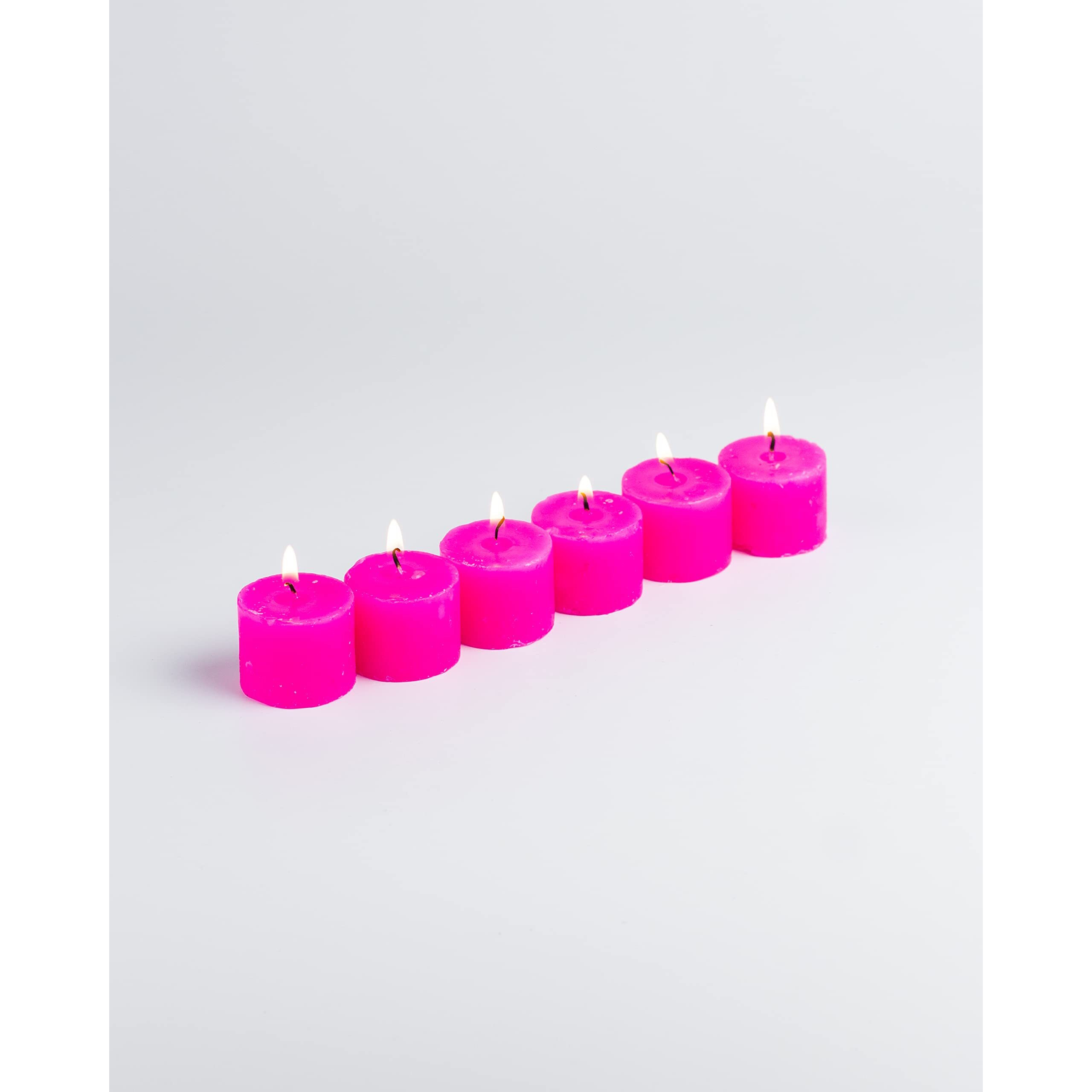 AuraDecor Fragrance Votive Candles || Smokeless Scented Candle || Aroma Candles || Candles for Decoration || Wedding Candle || Burns Upto 8 Hours (Pack of 6) (Rose ||)