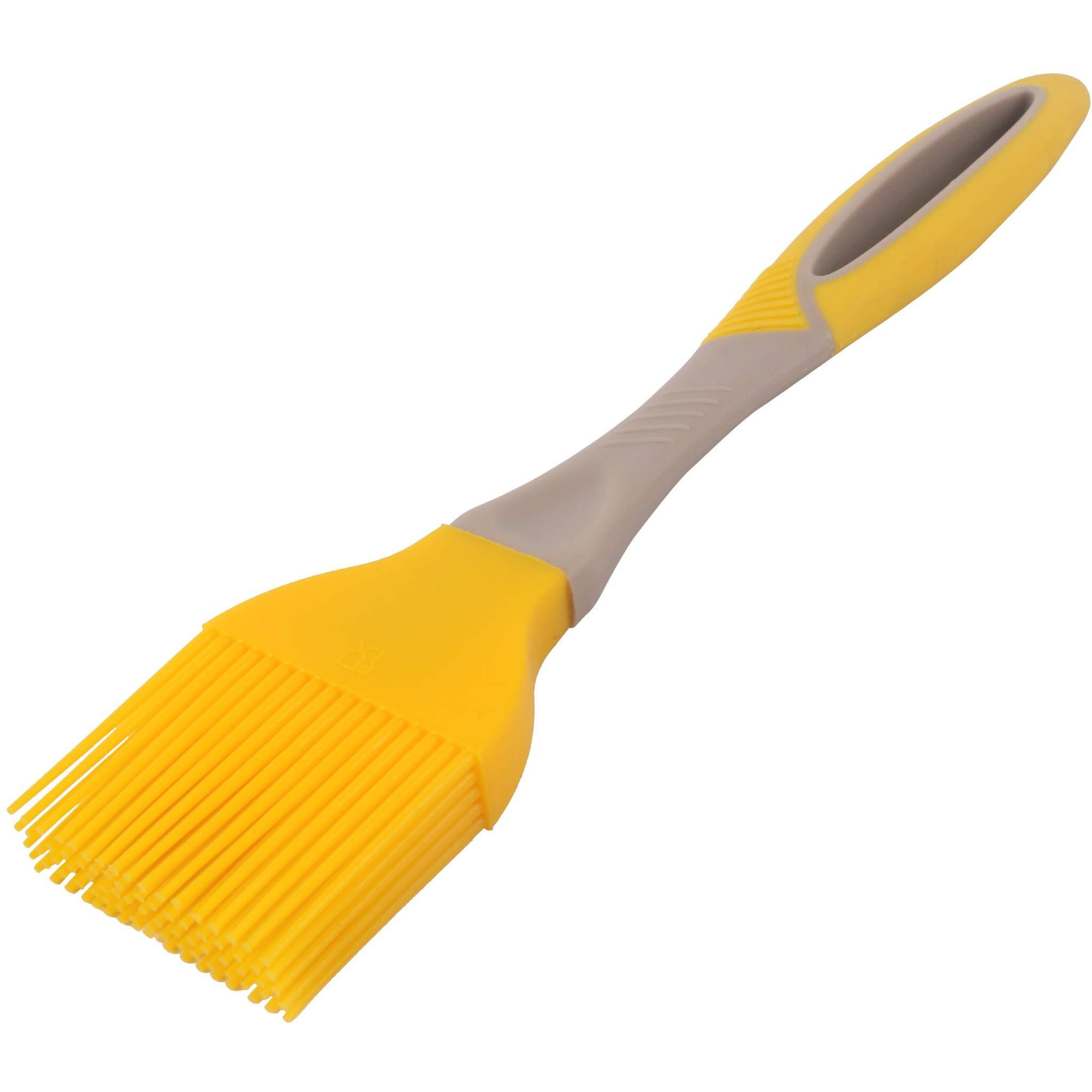 CLASSY TOUCH Silicone Oil basting and Spice marinating Brush for Roti, Tandoor, Barbeque, Pastry, Sweets (Yellow - 23.5 cm)(Set of 2)
