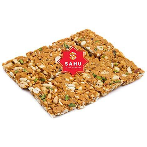 SAHU GAJAK BHANDAR Peanut Chikki 350 Gm | Chiki Sweets | Mungfali Gazak | Chikkis Bar | Jaggery Bars | Peanuts Indian Snacks | No Preservative and Liquid Glucose