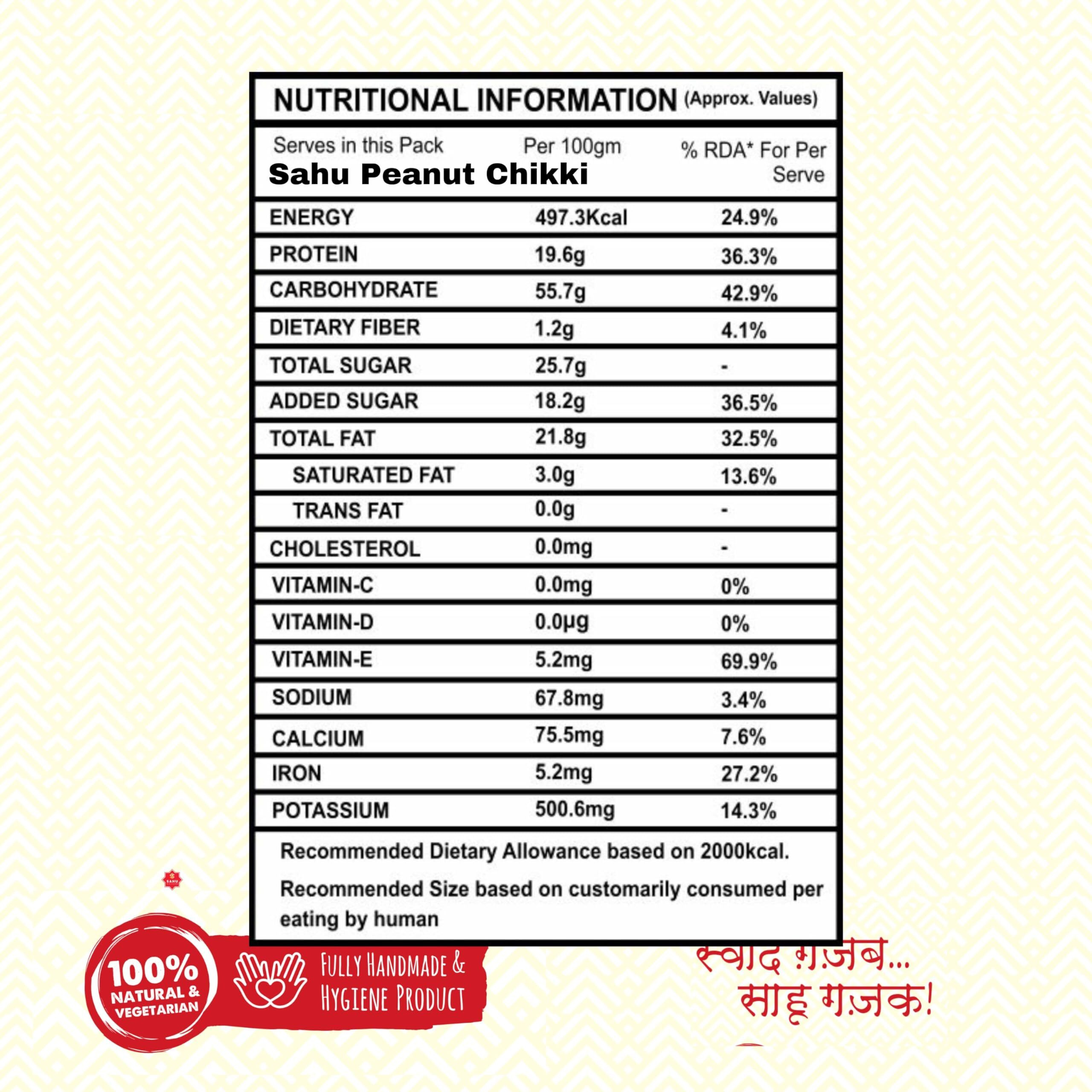 SAHU GAJAK BHANDAR Peanut Chikki 350 Gm | Chiki Sweets | Mungfali Gazak | Chikkis Bar | Jaggery Bars | Peanuts Indian Snacks | No Preservative and Liquid Glucose