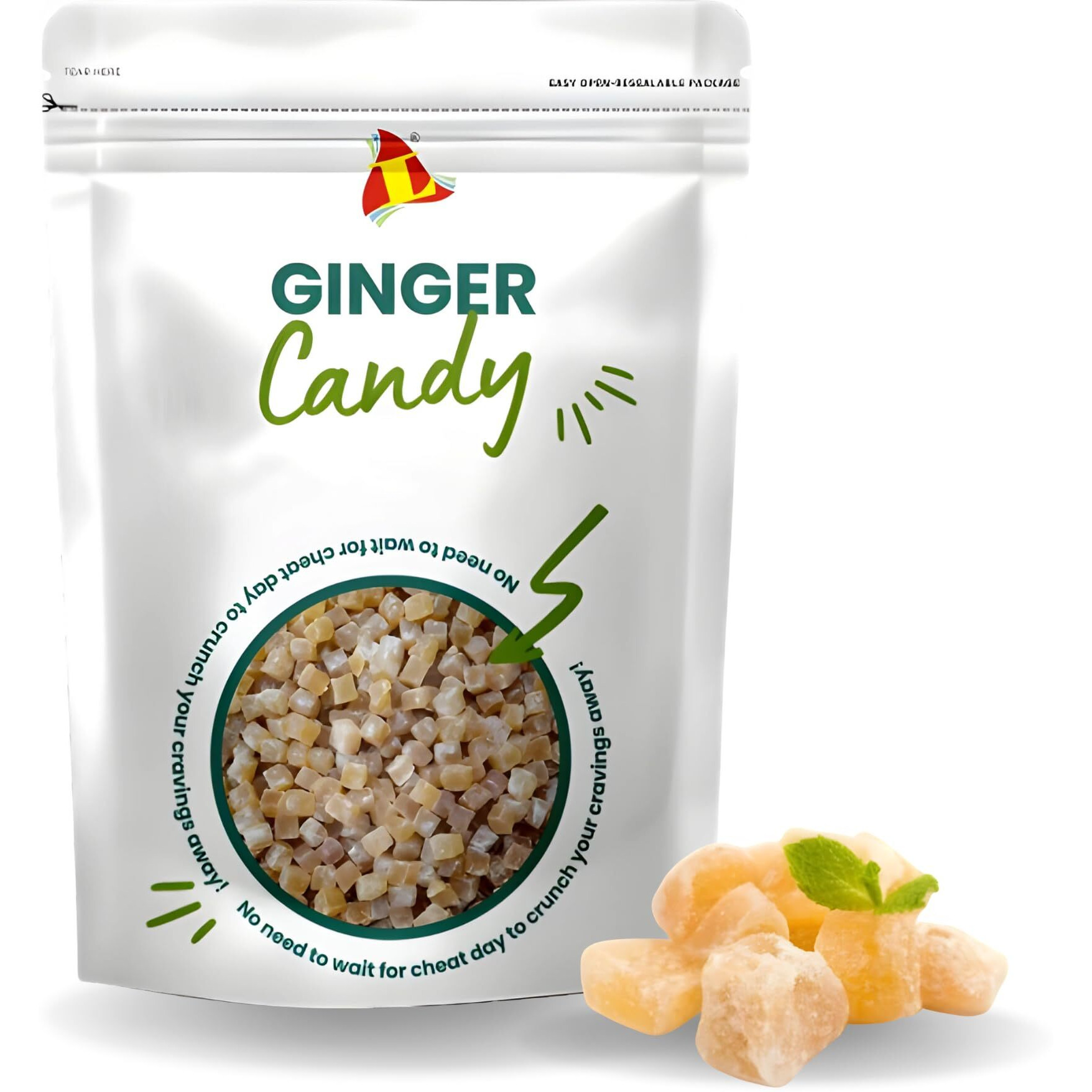Leeve Dryfruits Dried Ginger Candy 400 Gram | Sweets Candy Nausea Softest | Healthy Immunity Booster Food | Non-GMO And Gluten-Free