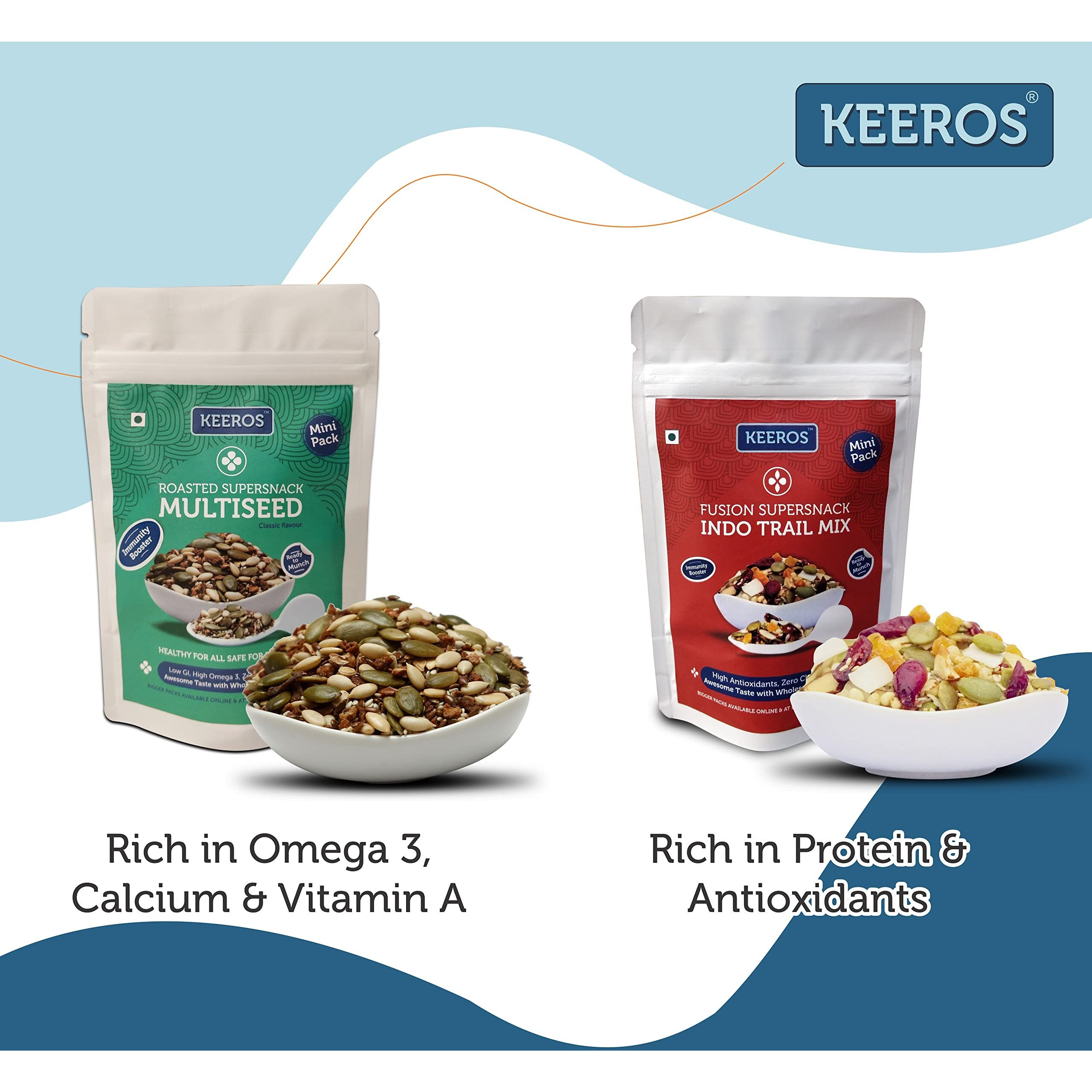 Keeros Healthy Rakhi Sweets Gift Pack with Roli Chandan Tikka Chawal Mishri |Combo of 2 varieties of Tasty & Nutritious Dry Fruits Mixed Snacks Packed in a Premium Gift Hamper for Brother
