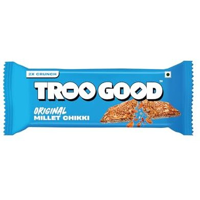 TROOGOOD Original Millet Chikki | Rich in Fibre and Protein | No Added Preservatives and Colours | Sweets | High Energy Nutrition Bars | Gajak (50 Pcs, 15g Each)