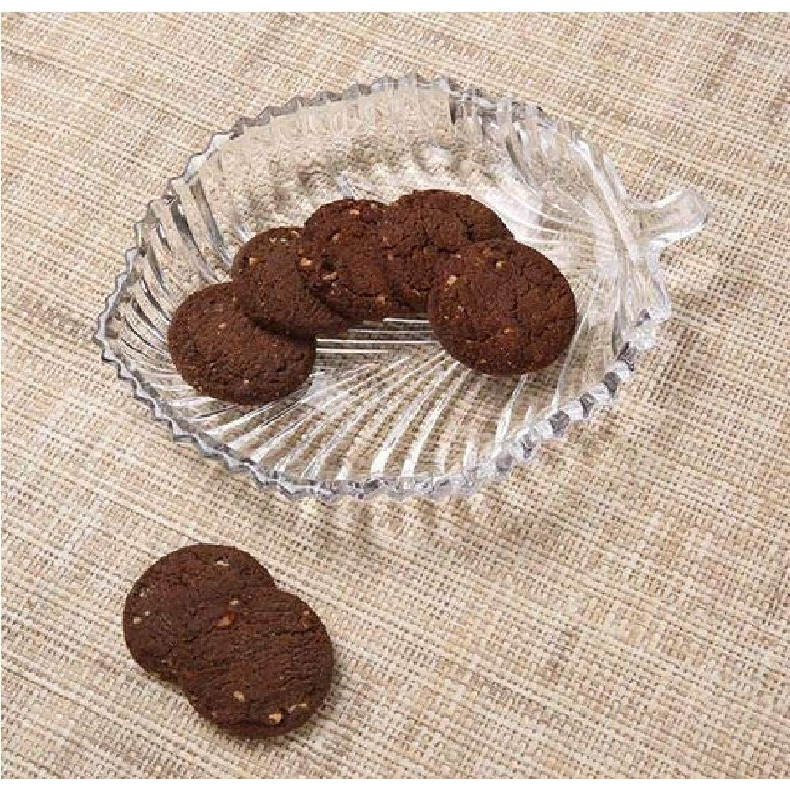 CRIYALE Leaf Shape Glass Tray Plate for Serving Dry Fruits, Snacks, Sweets, Chocolates for Home Decoration (Pack of 1)