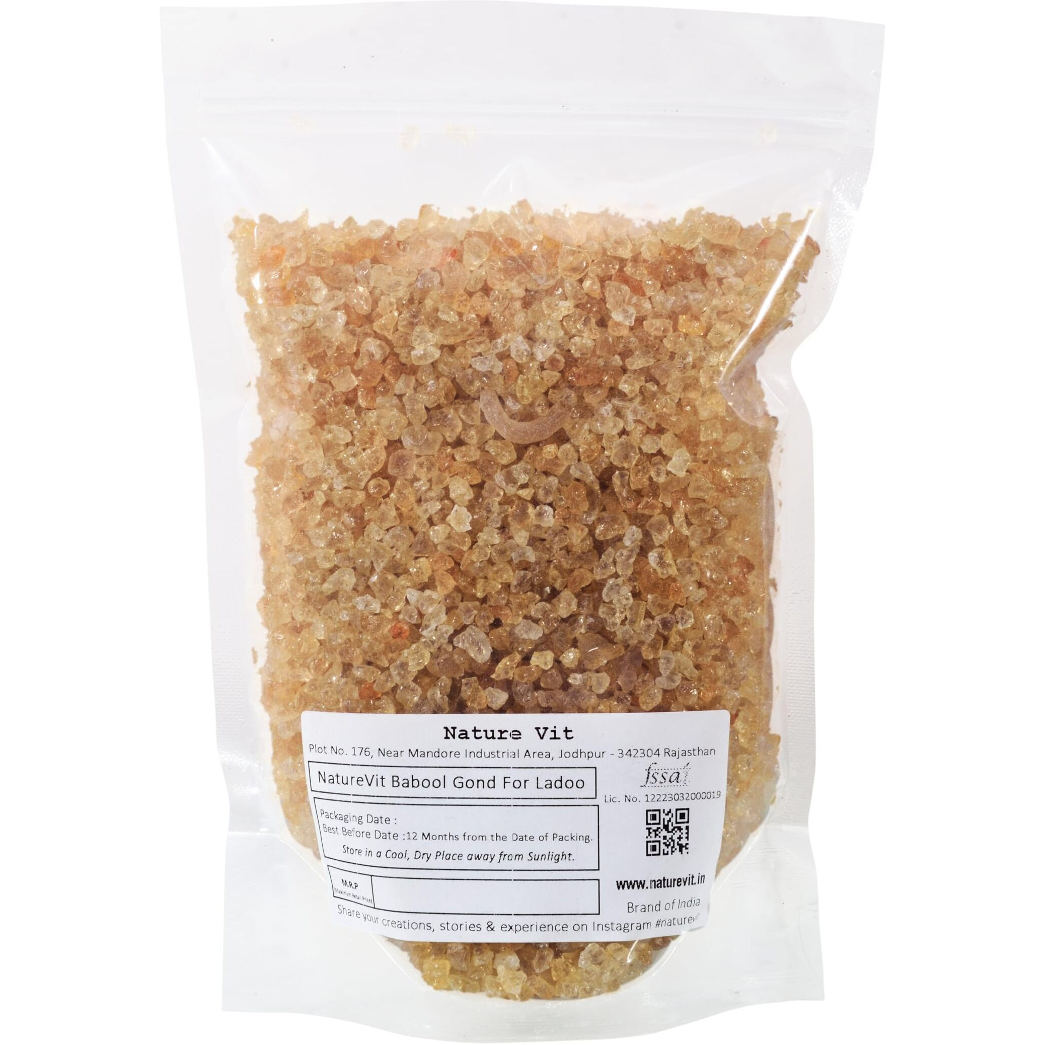 Nature Vit Babool Gond For Ladoo, 200Gm|Gond For Laddu Making & Sweets|Edible Gum|Kikar/Dink/Gum Arabic|100% Authentic, Sourced From Forest