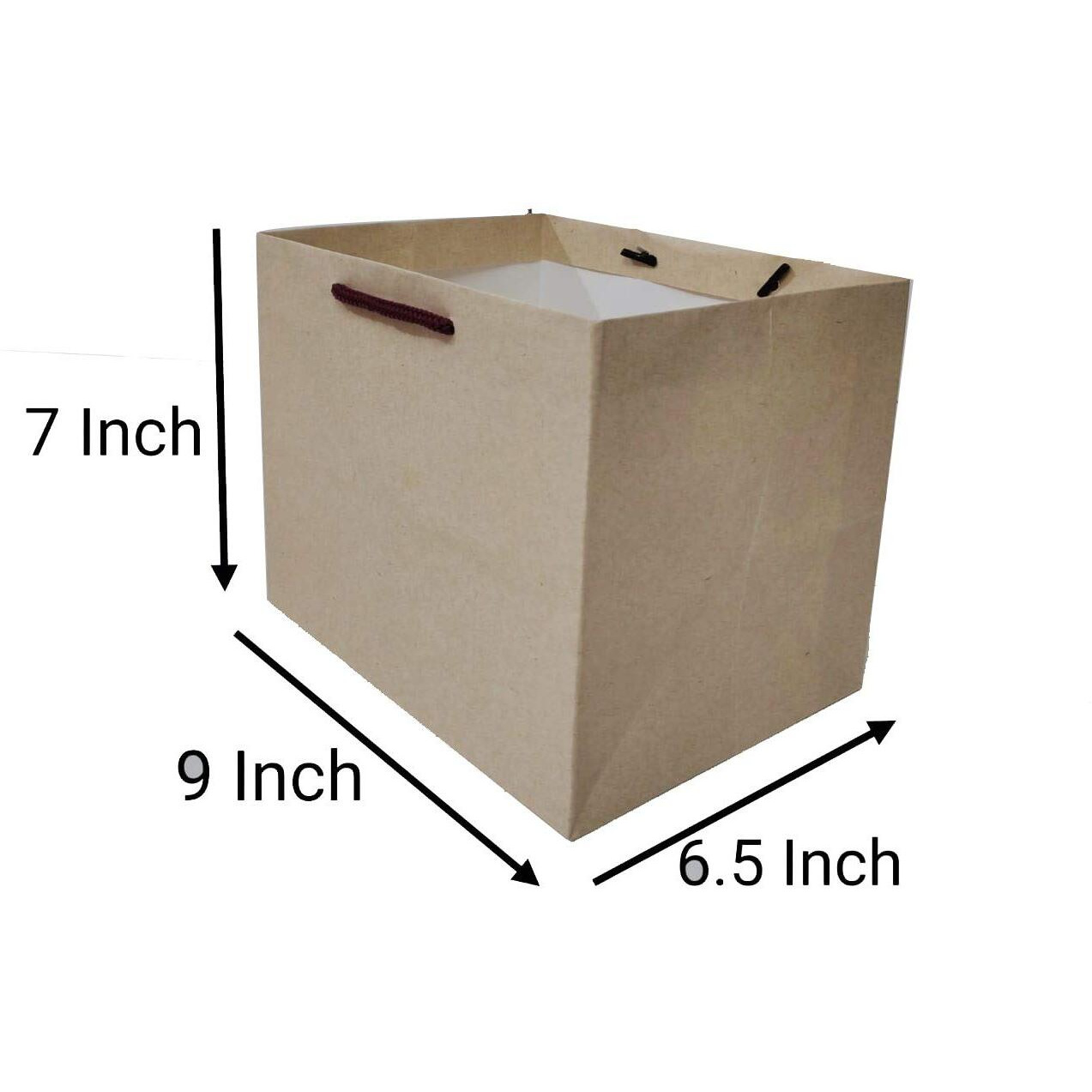 Flute Cubes Presents Half kg (1/2 kg) Mithai, Sweets, Chocolate - Brown Kraft, Eco Friendly Gift Paper Bag (Pack of 10)