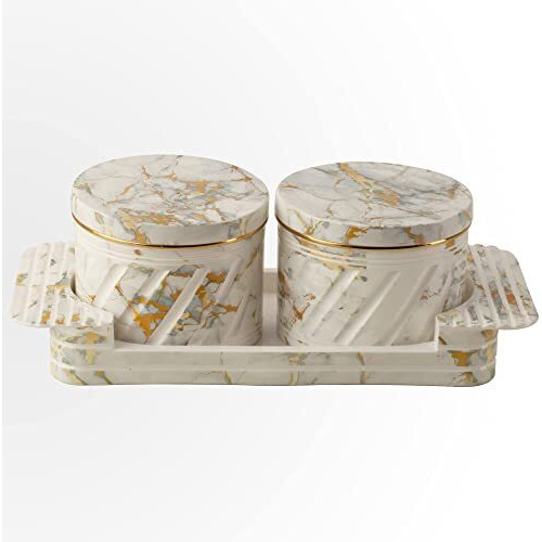 SELVEL Giving shape to life Airtight Dry Fruit Container Tray Set with Lid & Serving Tray, Dry Fruit Box Set with Serving Tray for Serving Sweets, Chips, Cookies Other Snacks -430ml,Italian White