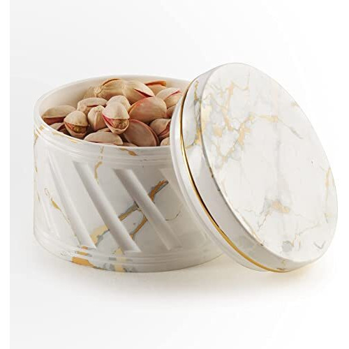SELVEL Giving shape to life Airtight Dry Fruit Container Tray Set with Lid & Serving Tray, Dry Fruit Box Set with Serving Tray for Serving Sweets, Chips, Cookies Other Snacks -430ml,Italian White