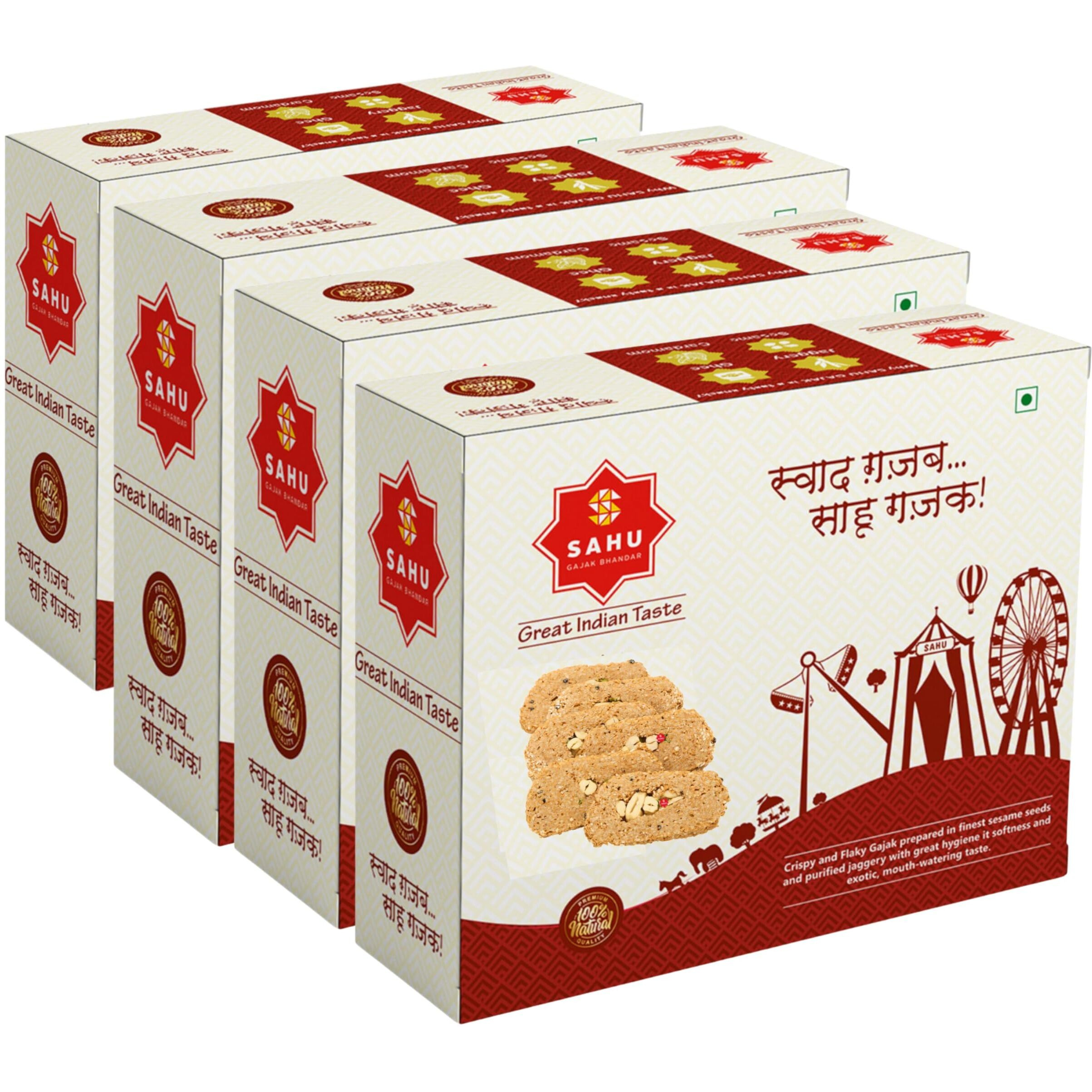SAHU GAJAK BHANDAR DryFruit Gajjak 2.4 Kg | No Added Preservatives and Colours | Gazak | Dry Fruit Gachak Sweets