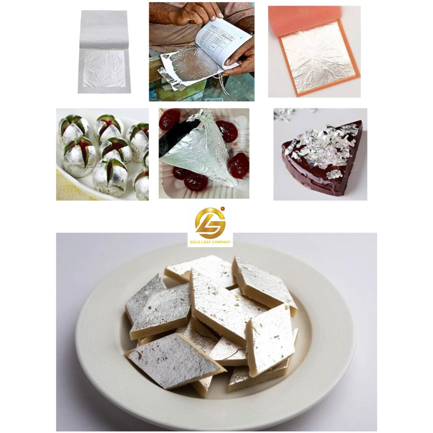 GOLD LEAF COMPANY .Silver FOIL VARAK FOILS 30pcs King Size 64 INCHES for Sweets Decoration,Cake Baking,Chocolate,SERUMS,AYURVEDIC MADICINE,SUPARI VARAK,Beauty FACE Kits,Painting Art Crafts ETC (30)