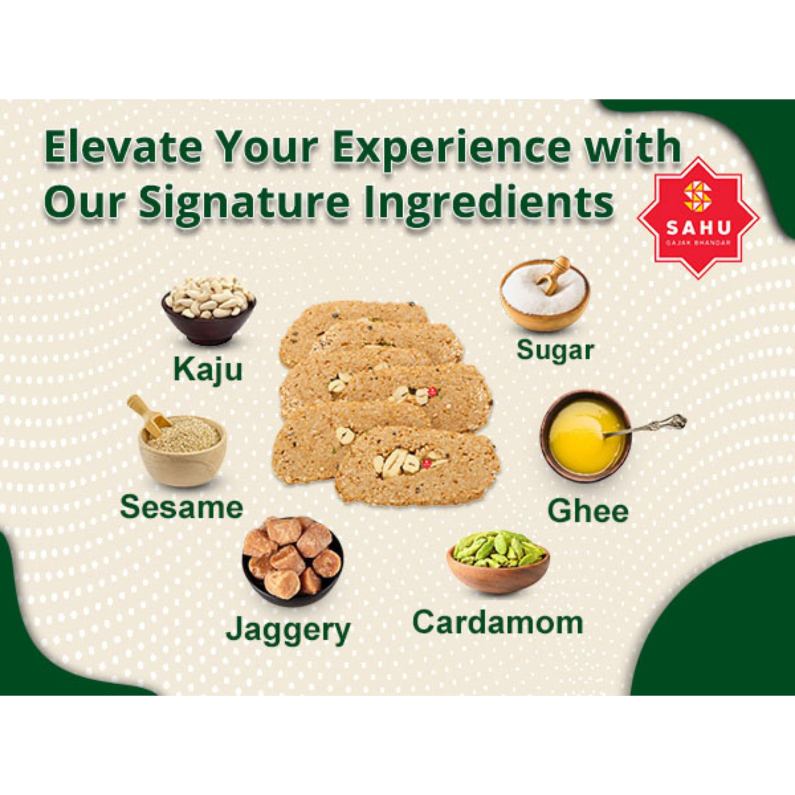 SAHU GAJAK BHANDAR Dry Fruits Gazak 400 Gm & Gazak Roll 400 Gm | Combo Pack 800 Gm | Sesame Sweets | Til Ki Mithai | Tilli Chikki | No Added Preservatives and Colors and Flavors