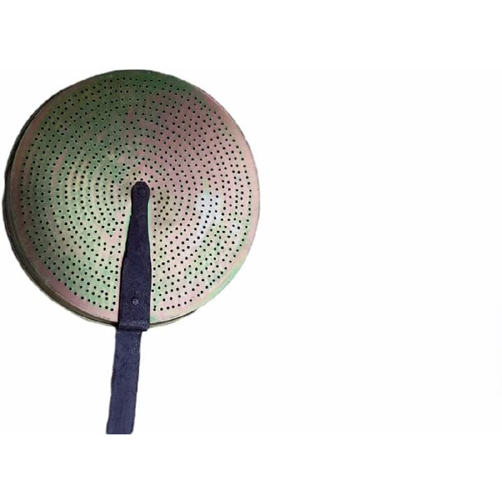 A S Large Commercial Ladoo Perforated Jhara Iron Sieve Strainer for Motichoor Sweets (2 - Boondi Fine)