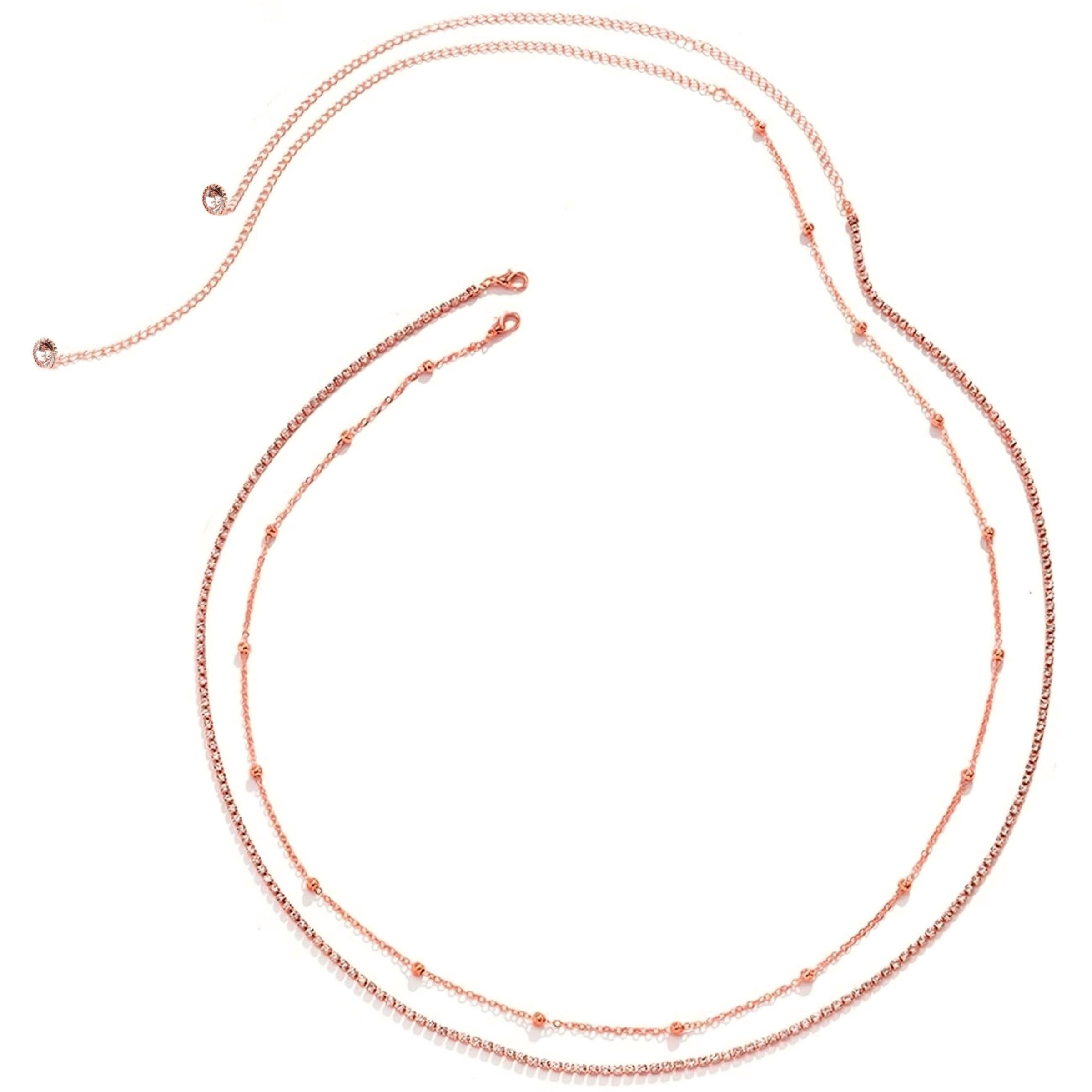 VAMA FASHIONS Sexy Stone Hip Belly Chain Saree Waist belt karddhani vaddanam Bikni Kamarbandh Body Kamarchain Kamarband for women Girls (Rose Gold Kamarbandh)