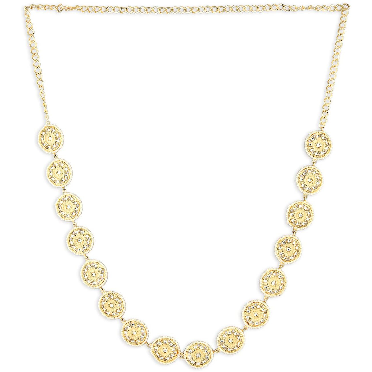 Zaveri Pearls Gold Tone Traditional Kundan & Pearls Embellished Bridal Kamarbandh For Women-ZPFK15971