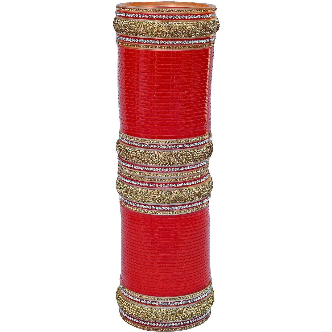 Lucky Jewellery Bridal Bangle Set Red Chura Designer Chuda Dulhan Wedding Punjabi Choora For Women (1683-M1C1-TULSI-R2.8)