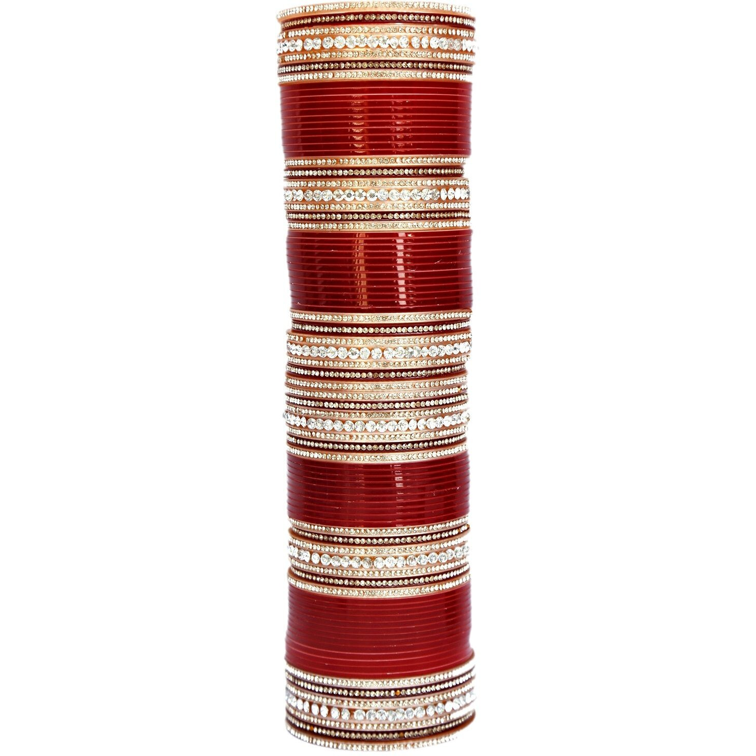 Lucky Jewellery Bridal Bangle Set Wedding punjabi chuda, Designer chura, Maroon Acrylic Choora Set for Women (446-G1C1-NT-M2.4)