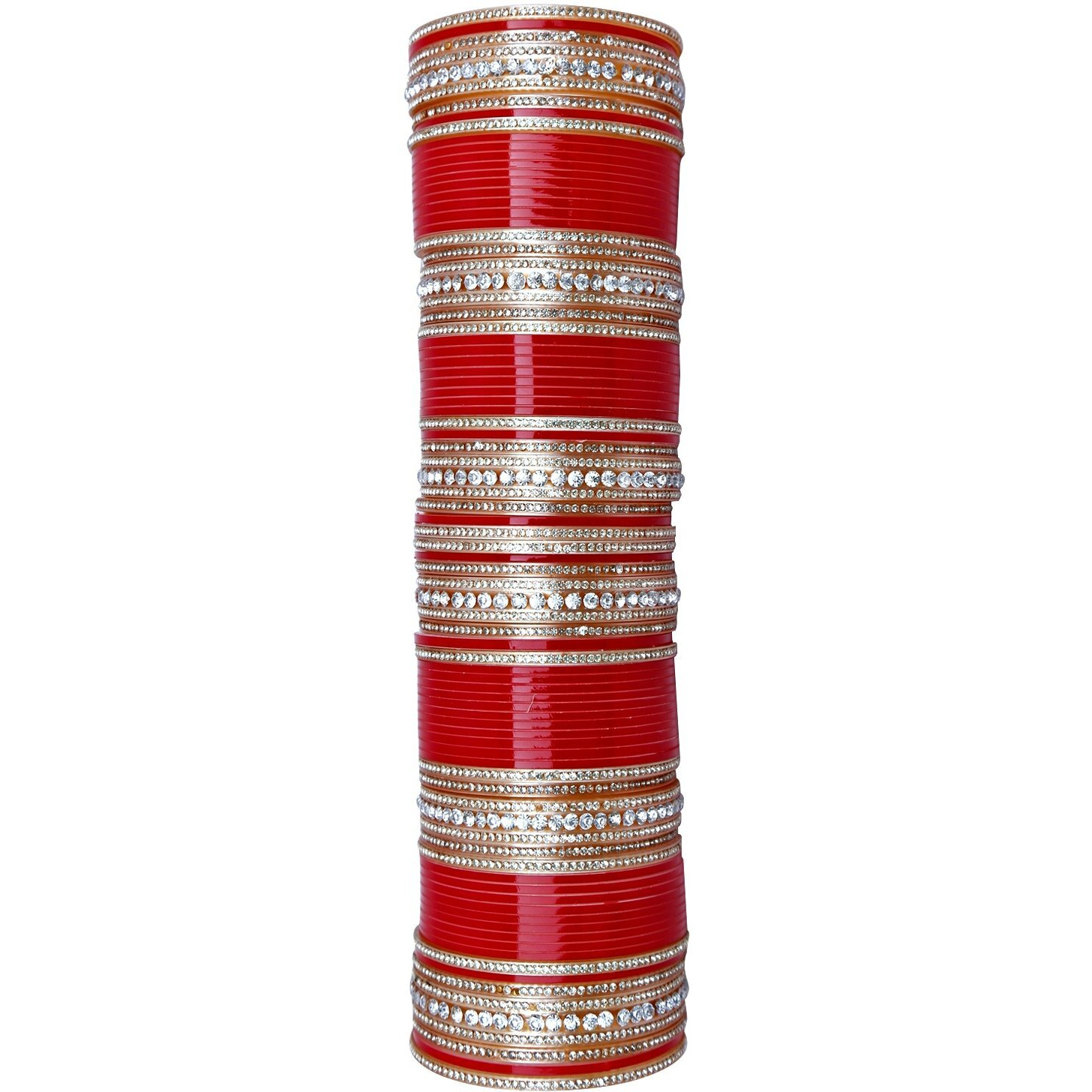 Lucky Jewellery Bridal Bangle set Wedding punjabi chuda Designer chura Red Acrylic Choora(446-G1C1-NT-R2.8)