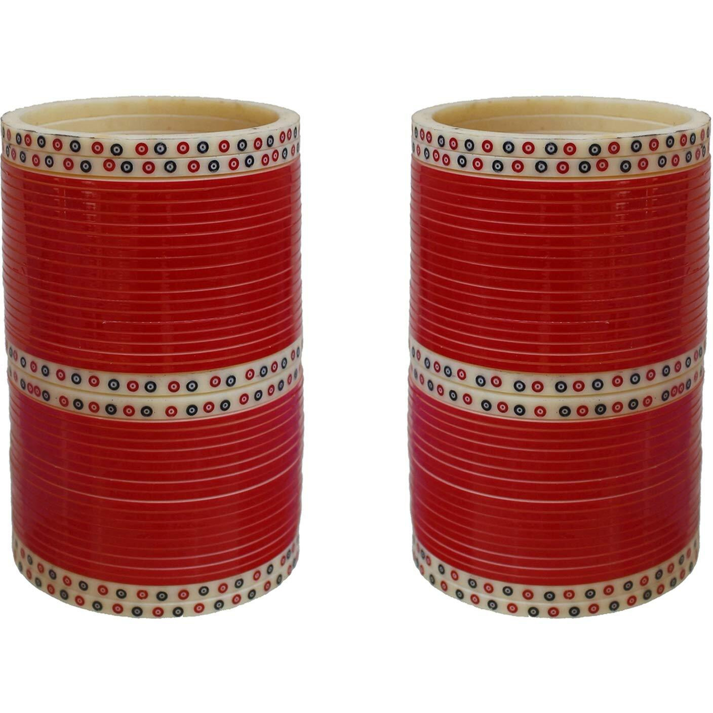 Lucky Jewellery Bridal Bangle Set Traditional Red Designer Chura Wedding Punjabi Choora Fashion Jewellery Chuda Set (726-Q1C1-890-R2.10)