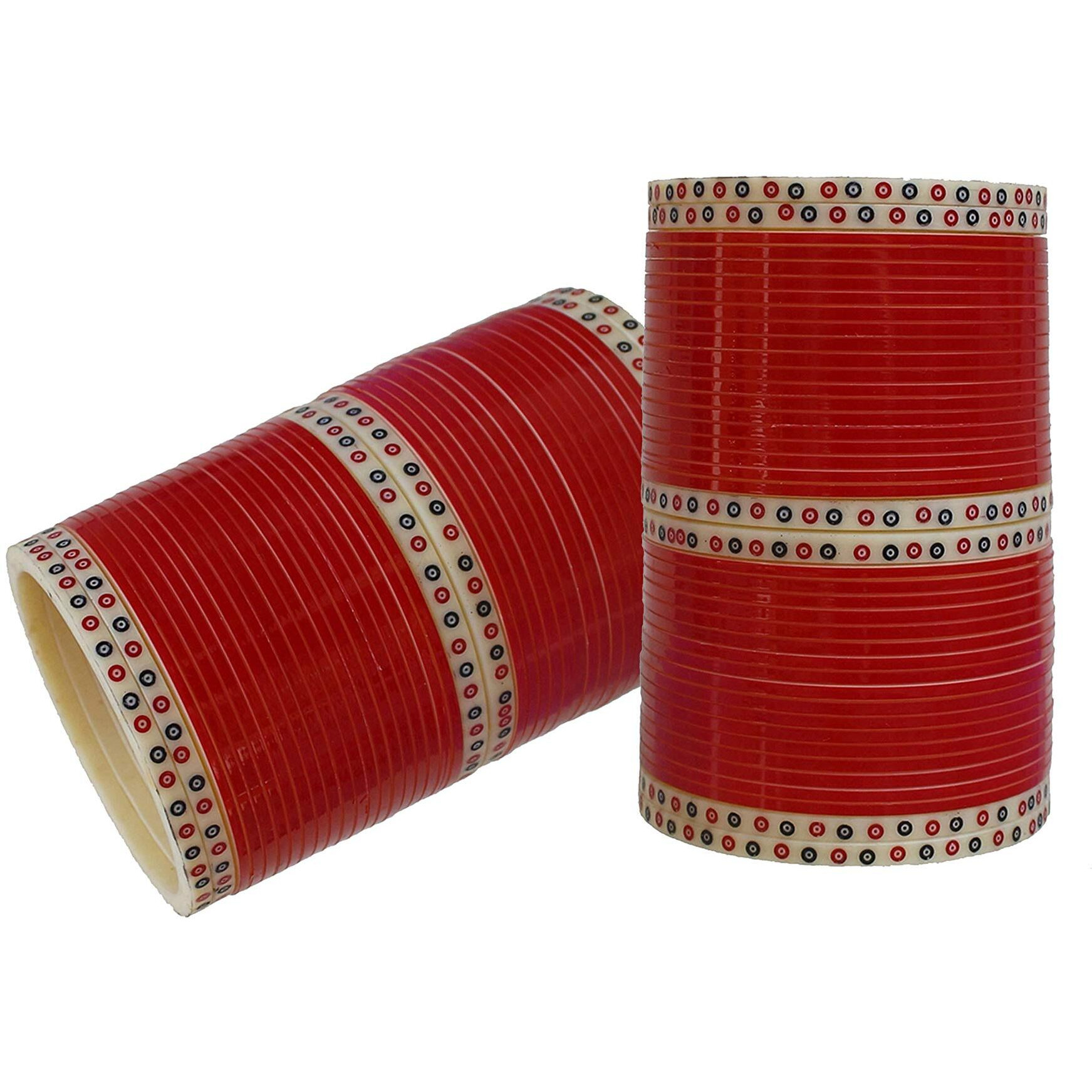 Lucky Jewellery Bridal Bangle Set Traditional Red Designer Chura Wedding Punjabi Choora Fashion Jewellery Chuda Set (726-Q1C1-890-R2.10)