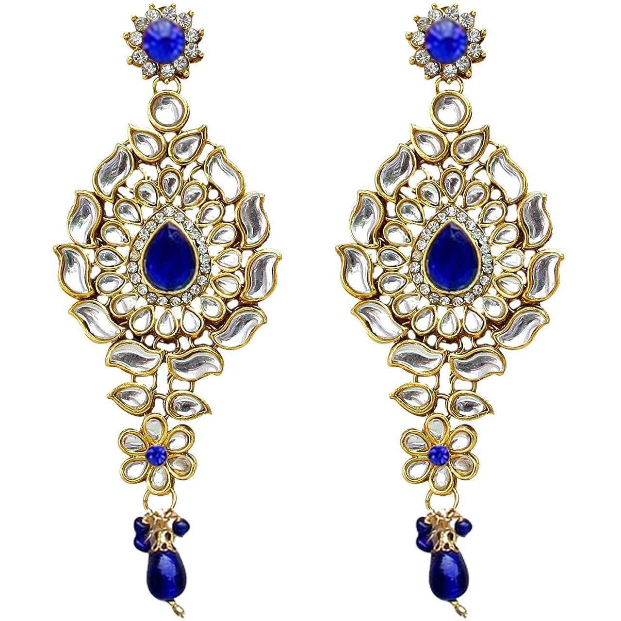 Lucky Jewellery Designer Gold Plated Dulhan Bridal Jewelry Set 8 Pcs. for Girls & Women (WZK-B)