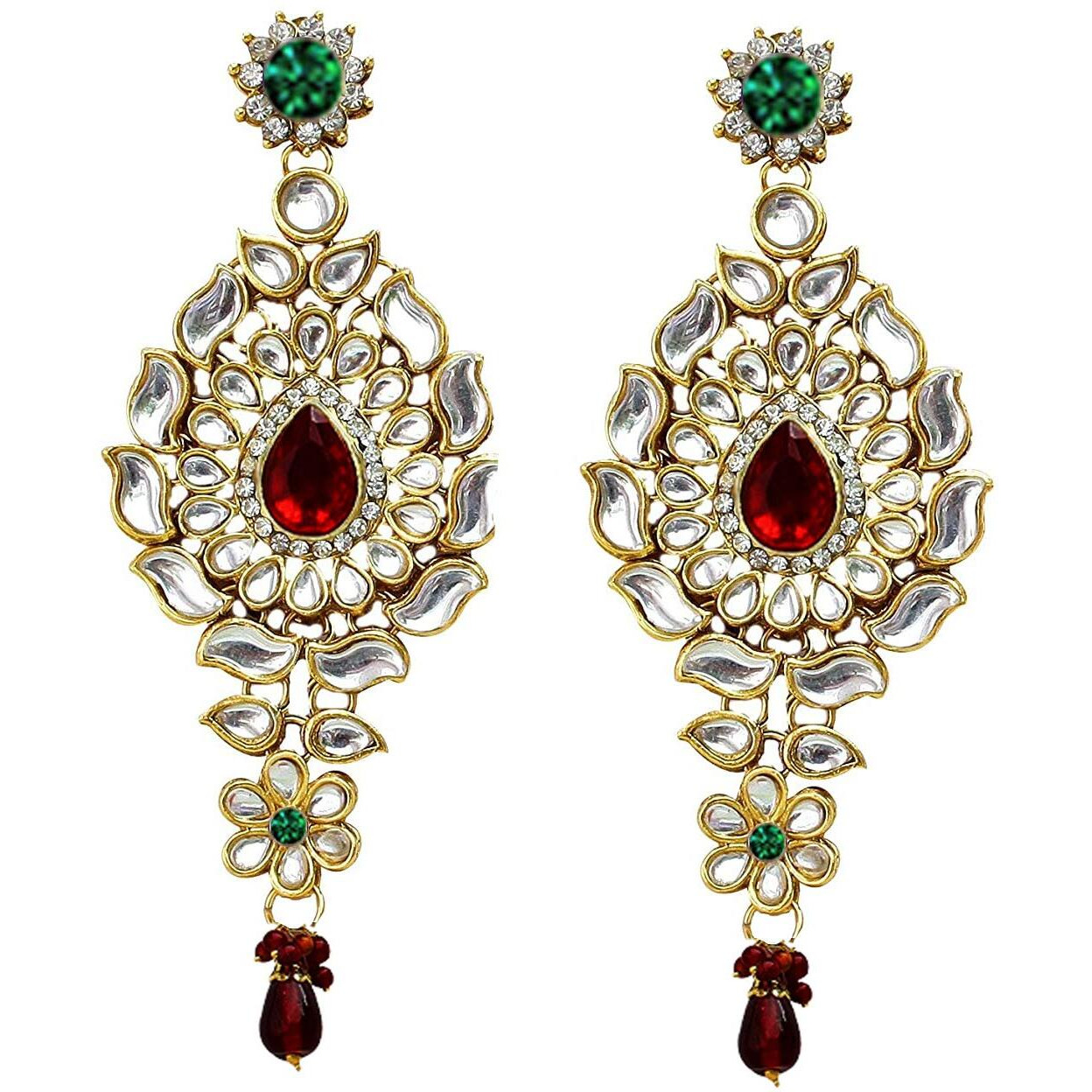 Lucky Jewellery Designer Gold Plated Dulhan Bridal Jewelry Set 8 Pcs. for Girls & Women (WZK-MG)