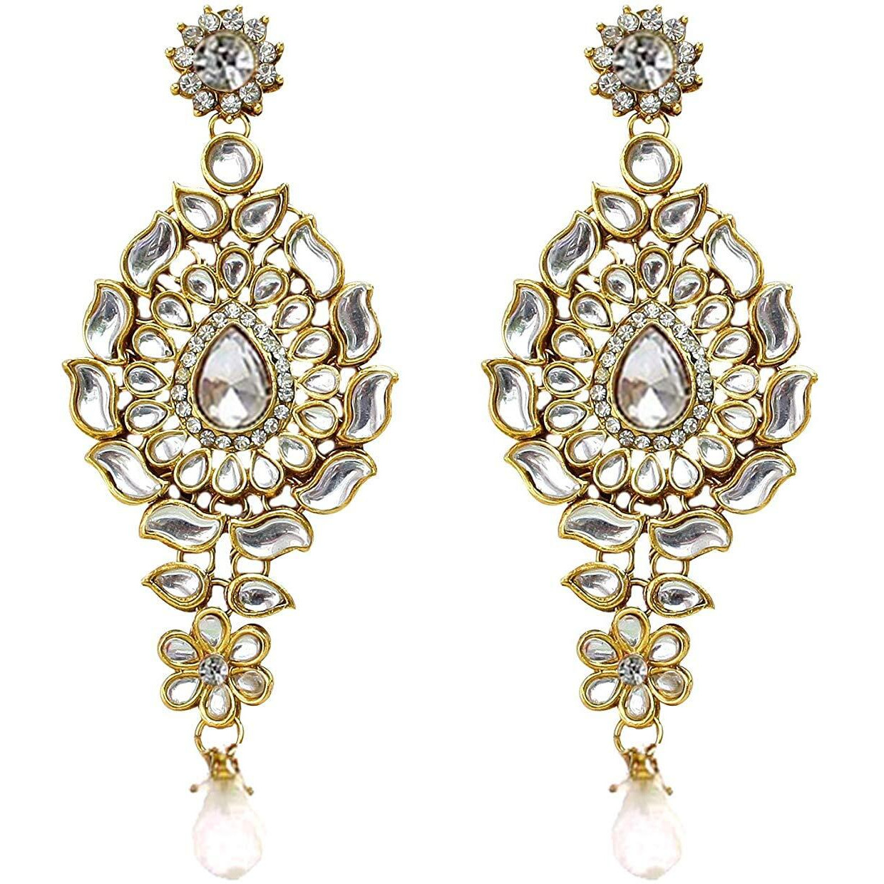 Lucky Jewellery Designer Gold Plated Dulhan Bridal Jewelry Set 8 Pcs. for Girls & Women (WZK-W)