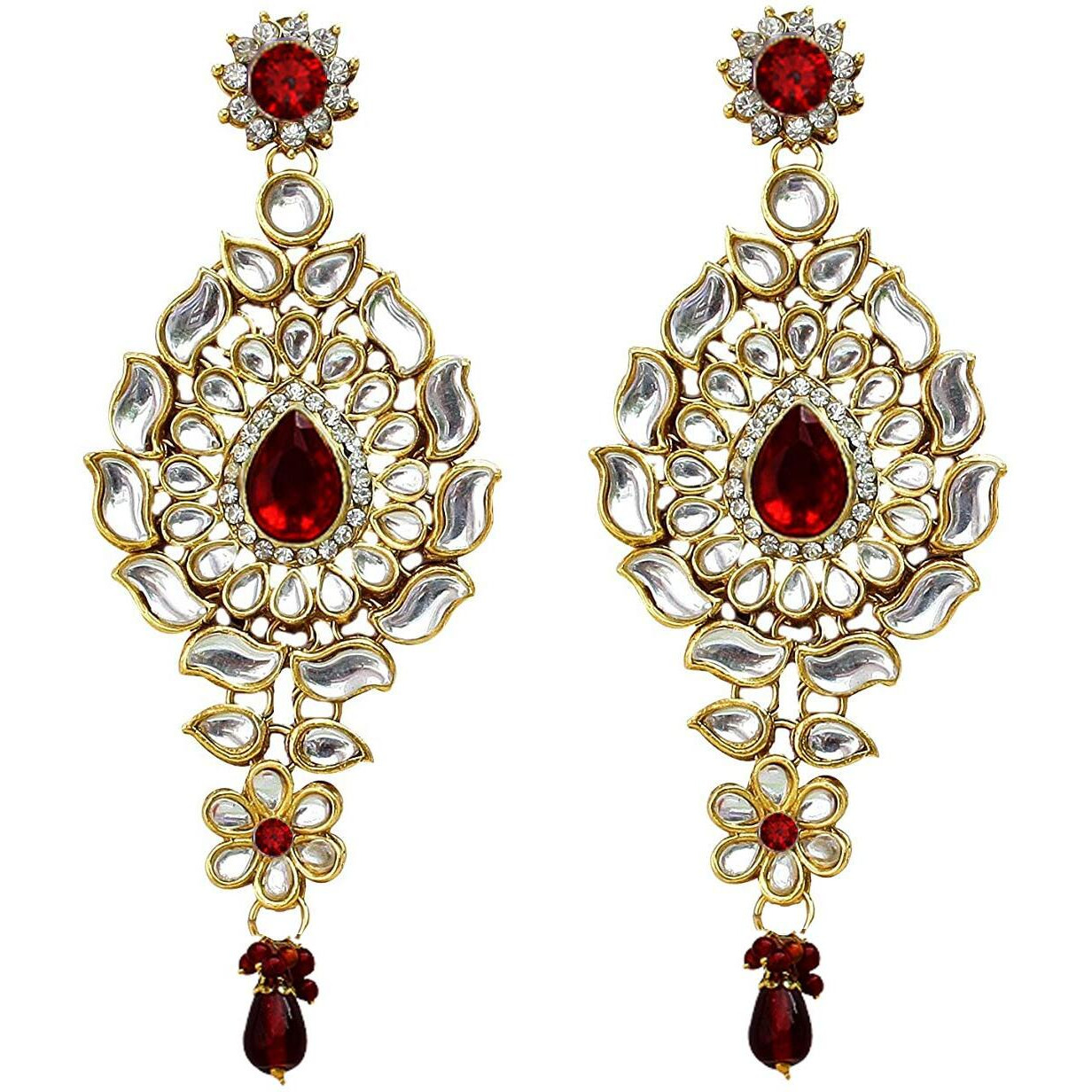 Lucky Jewellery Designer Gold Plated Dulhan Bridal Jewelry Set 8 Pcs. for Girls & Women (WZK-M)
