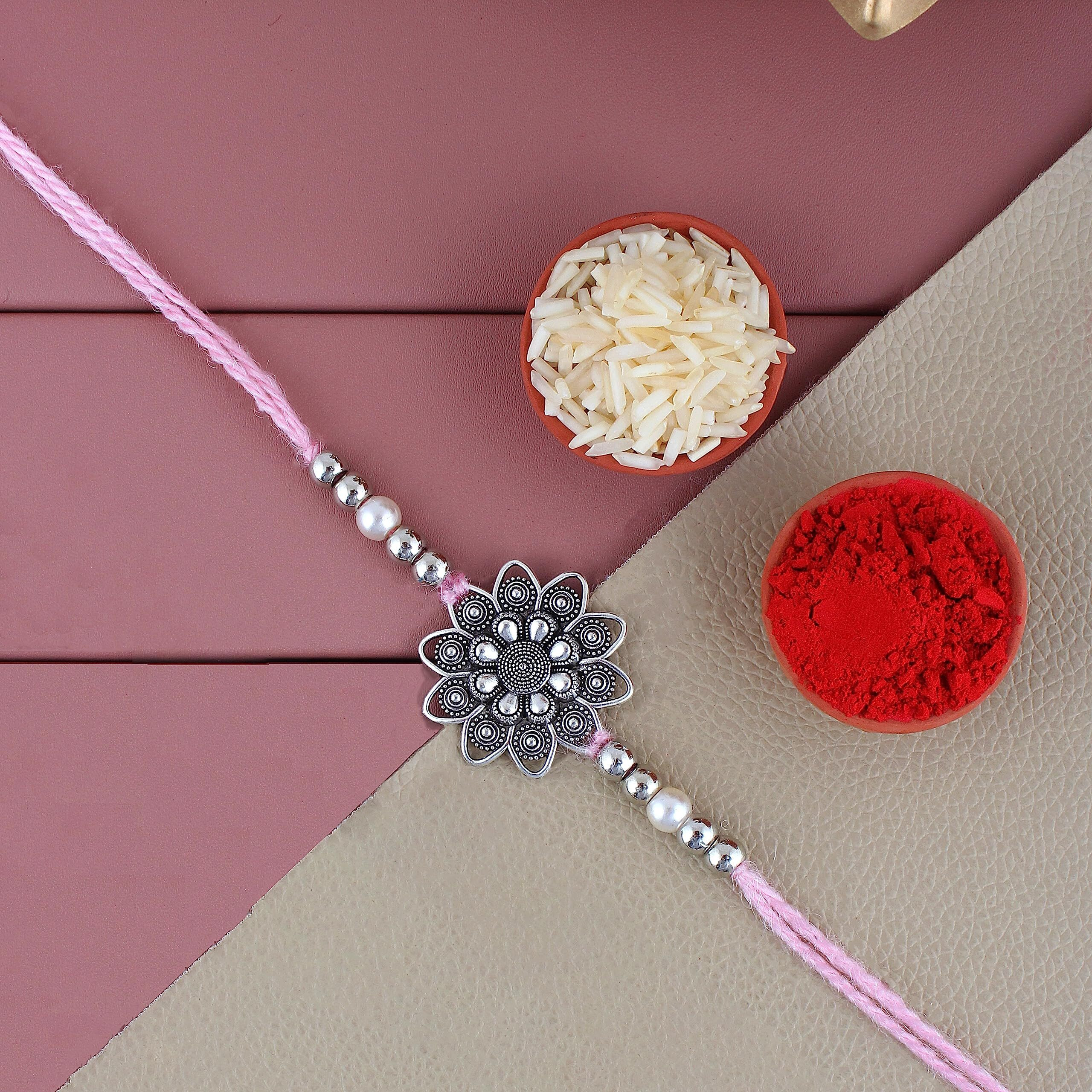 Lucky Jewellery Boys Rakhi Gold Plated Rakhe Boho Collection Rakshabandan Rakhee Bracelet For Bro/Brother/Bhaiya/Bhai/Bhabhi Rakshasutra (53-Weor1-3149-Lct-1)