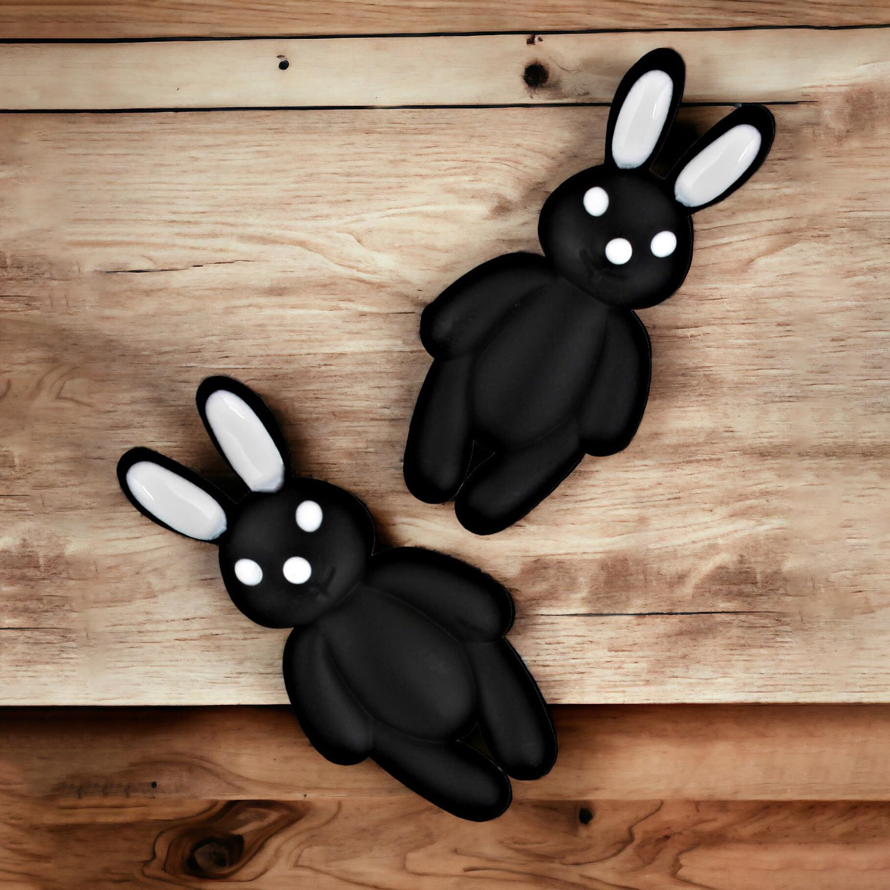 Lucky Jewellery Designer Black Color Rabbit Shaped Teddy Earing Stylish Teddy Bear Stud Earrings | Cute Cartoon Earrings For Girls & Women (75-CHEP-1205-BL)